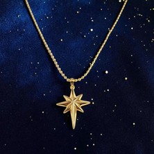 Hg.Aksesuar Unisex Kutup Yıldızı Çelik Kolye