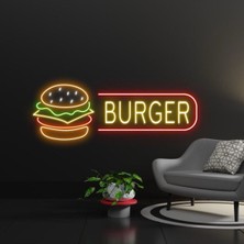 Burger Yazılı ve Şekilli Neon Tabela 80CM