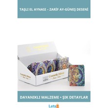 Letsii Taşlı Ince Ay Güneş Tasarımlı El Aynası