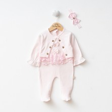 Miniday Baby Kız Bebek Mevlütlük Tulum Bandanalı Dantelli