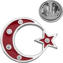 Gumush Hk Gümüş Rozet Ay Yıldız |Gümüş Takı Hediyelik Ürünler