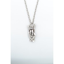 IDR Şeytan Boynuzları - Devil Horns Gümüş Kaplama Düz Zincir Kolye