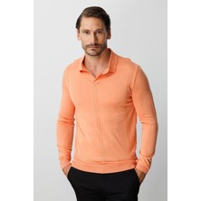 İGS Yavruağzı Standart Fit  Polo Yaka  Düz Uzun Kollu  Triko