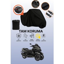 Dokaca Siyah Arka Çanta Uyumlu Yamaha Tricity 300 Uyumlu Motosiklet Brandası, Koruyucu Örtü