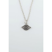 IDR Minimal Göz Gümüş Kaplama Düz Zincir Kolye