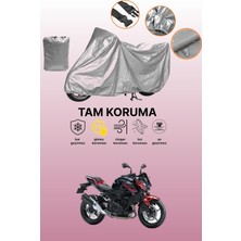 Dokaca Gri Kawasaki Z 400 Uyumlu Motosiklet Brandası, Koruyucu Örtü, Motor Branda