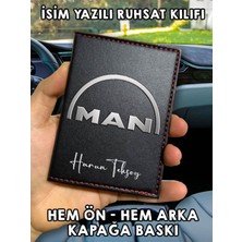 Nurdic Man Ön Arka Baskılı Oto Araç Ruhsat Kabı Kartlık Deri Isim Yazılı Kişiye Özel Cüzdan