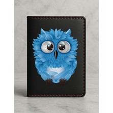 Nurdic Ruhsat Koruyucu Baskılı Kart Bölmeli Siyah Vinlex Deri Ruhsat Kabı Kılıfı Cici Baykuş