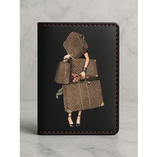 Nurdic Ruhsat Koruyucu Baskılı Kart Bölmeli Siyah Vinlex Deri Ruhsat Kabı Kılıfı Alışveriş Tutkusu