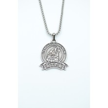 IDR Tengri Biz Menen Göktürkçe Gümüş Kaplama Örme Zincir Kolye