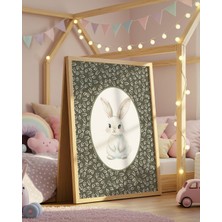 Fuart.Co Vintage Sevimli Tavşan Dijital Baskı Vintage Poster (Çerçevesiz) VIFU