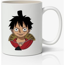 Toyaso One Piece Monkey D. Luffy Anime Baskılı Beyaz Kupa Bardak