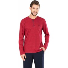 Pierre Cardin Erkek Penye Çizgili Pijama Lacivert