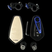 Süveyda Motor Universal Gidon Aynası Köşeli Mavi