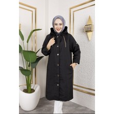 Gülsev Kadın Büyük Beden Örme Kapitone Astarsız Düğmeli Ceket/mont