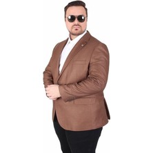 Starbattal Erkek Büyük Beden 4 Drop Blazer Oskar Ceket 500607 Taba