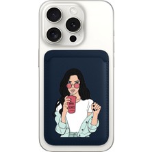 Nurdic iPhone 11 12 13 14 15 16 17 Pro Max Plus Air Magsafe Mıknatıslı Lacivert Kartlık Man Tears