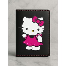 Nurdic Ruhsat Koruyucu Baskılı Kart Bölmeli Siyah Vinlex Deri Ruhsat Kabı Kılıfı Kittydesen