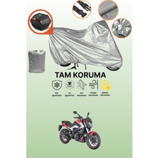 Dokaca Gri Arka Çanta Uyumlu Bajaj Dominar 250 D Uyumlu Motor Brandası, Koruyucu Örtü