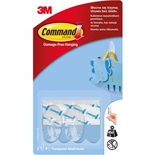 Kut Fly 2 Adet  17092CLR-CEE Command Küçük Boy Şeffaf Askı