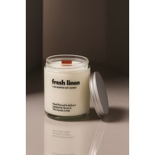 Basement : Fresh Linen : Cam Kavanozda Kokulu %100 Soya Mum (Pudra, Papatya, Bergamot, Kakule)