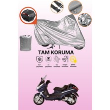 Dokaca Gri Arka Çanta Uyumlu Piaggio X8 200 Uyumlu Motor Brandası, Koruyucu Örtü