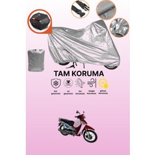 Dokaca Gri Arka Çanta Uyumlu Yuki YK100-2H Uyumlu Motor Brandası, Koruyucu Örtü