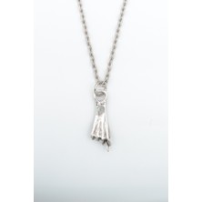 IDR Nah El Hareketi Gümüş Kaplama Düz Zincir Kolye