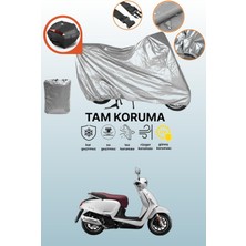 Dokaca Gri Arka Çanta Uyumlu Kymco Like 50 Uyumlu Motor Brandası, Koruyucu Örtü