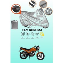 Dokaca Gri Arka Çanta Uyumlu Mondial 150 Mc Uyumlu Motor Brandası, Koruyucu Örtü