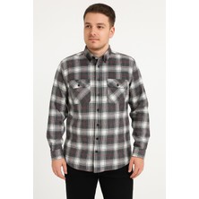 Lugon Kaşmir Büyük Beden Klasik Çift Cepli Erkek Gömlek - 7394