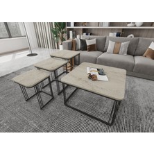 Orta Sehpa ve Zigon Sehpa Alize Set Traverten