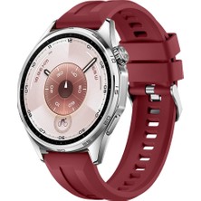 Sneezy Huawei Watch Gt6 46MM Ile Uyumlu Spor Silikon Metal Tokalı Soft Saat Kordonu