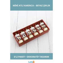 Letsii Dekoratif Beyaz Mini Atlı Karınca 6'lı Şık Hediye