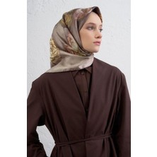 Armine 2025 Desenli Saf Ipek Twill Eşarp 9419-35