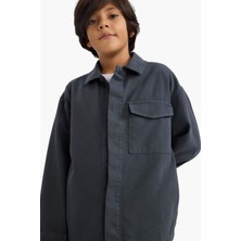 DeFacto Oversize Geniş Kalıp Polo Yaka Uzun Kollu Gömlek Erkek Çocuk G3621A825AU