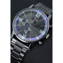 Leerybee Özel Kutusunda Siyah Renk Çelik Kordon Erkek Kol Saati Arkadasa Sevgiliye Hediye Kocaya