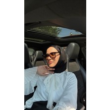 Touche Şifon Pilise Fular Yaka Bluz Beyaz