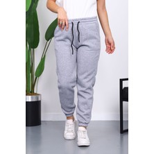 İmaj Butik Gri Üç İplik Şardonlu Eşofman Altı