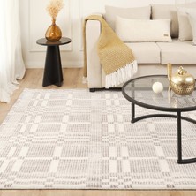  Kaşmir Halı 7/24 Iskandinav Velar Gri Salon Mutfak Halısı Yolluk