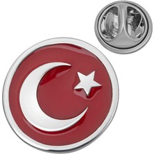 Gumush Gümüş Ay Yıldız Rozet