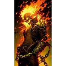 Aydın Garage Ghoste-Rider Kapı Direk Kaplama Folyosu Baskılı Sticker Sağ-Sol 2 Adet 22*50 cm