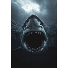 Aydın Garage Köpek Balığı Kapı Direk Kaplama Folyosu Baskılı Sticker Sağ-Sol 2 Adet 22*50 cm