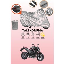 Dokaca Gri Arka Çanta Uyumlu Kawasaki Z 800 Uyumlu Motor Brandası, Koruyucu Örtü