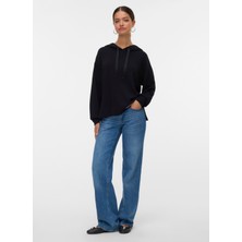 Vero Moda Kapüşon Yaka Düz Siyah Kadın Sweatshırt Vmhalı Ls Hoodıe Jrs Ga Boo