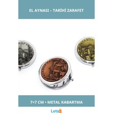 Letsii Metal Ayasofya Kabartmalı El Aynası 7x7 cm