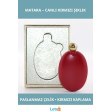 Letsii Paslanmaz Çelik Yuvarlak Matara Kırmızı Renk