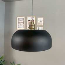 Bamyum Siyah Rocha Metal Avize Lale Başlık Salon Masaüstü Mutfak Otel Tekli Avize Lamba Aydınlatma