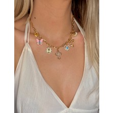 Youes Jewelry 316L Çelik Charmlı Sallantılı Kolye