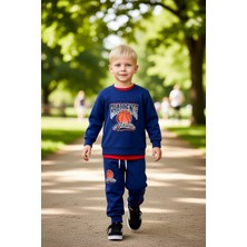 PayBuy Erkek Çocuk Basketbol Temalı Pamuklu Eşofman Takımı Kaliteli Şık Rahat  Günlük